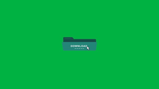 Download, folder icon and file management with digital data storage for internet backup. Green background, software update and web interface for server, transfer and cloud upload for business