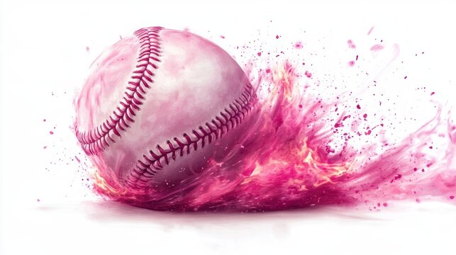 Baseball on white background,Baseball player hitting ball with bat,home run,baseball or t shirt, posters and banner,sport day, Baseball Icon Concept,Vector Template.