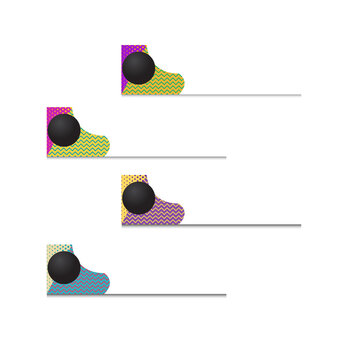 Set of abstract geometric horizontal banner templates with spheres transparent background