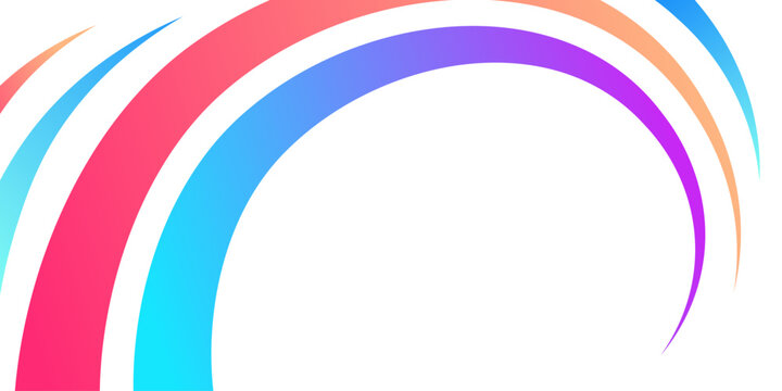 Colorful abstract curve lines background with dynamic gradient ribbon. Vector illustration