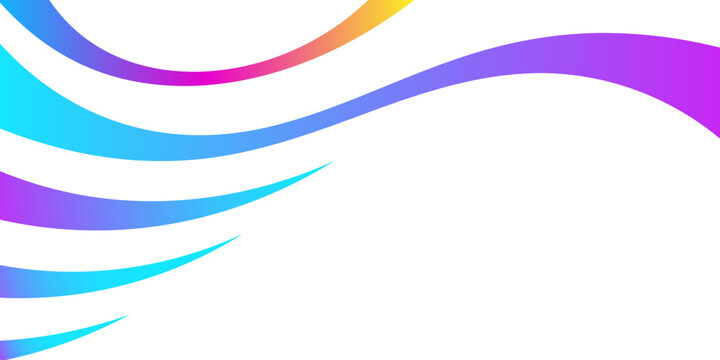Abstract wavy lines background with colorful dynamic gradient ribbon. Vector illustration