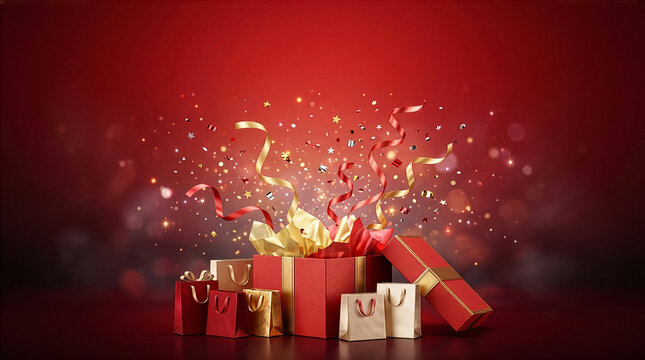 ingles Day Gift Box Shopping Celebration Background