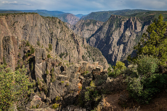 View from the South Rim at Black Canyon of the Gunnison National Park Montrose Colorado