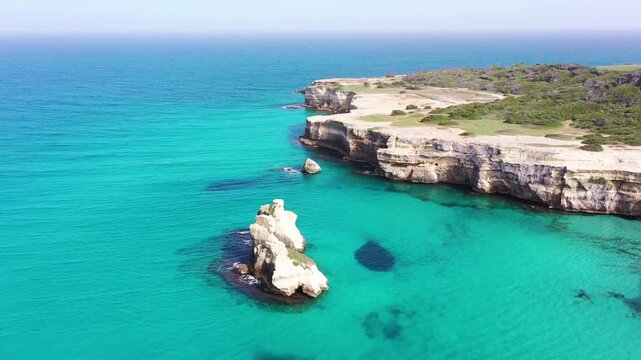 Limestone sea stack by Torre dell&rsquo;Orso