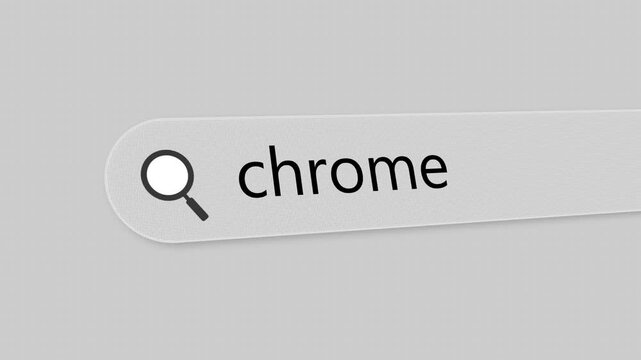 Google Chrome Browser Search Bar Typing Animation 4K. Resolution