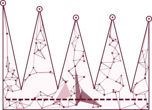 Abstract crown outline with connected dots and lines representing network or data during a conceptual leadership idea