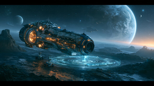 Autonomous AI space exploration technology featuring intelligent spacecraft, robotic systems, and planetary mapping.