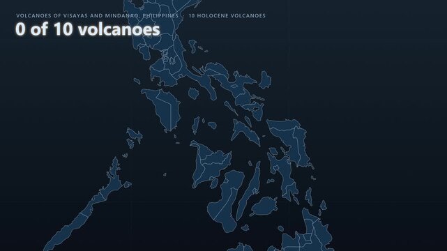 Visayas and Mindanao, Philippines volcano map: Kanlaon, Camiguin