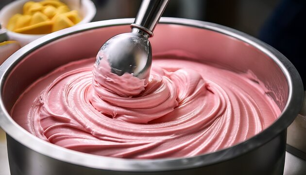 churning homemade ice cream anticipation in the turn of every scoop