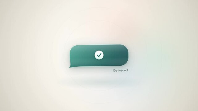 Clean 3D Chat Bubble Message Delivered Animation