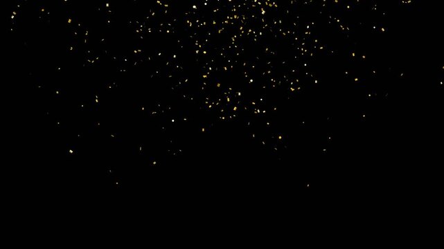 Gold Confetti Dual Cannon Corner Salute Screen Mode Black Background Luxury Celebration 4K