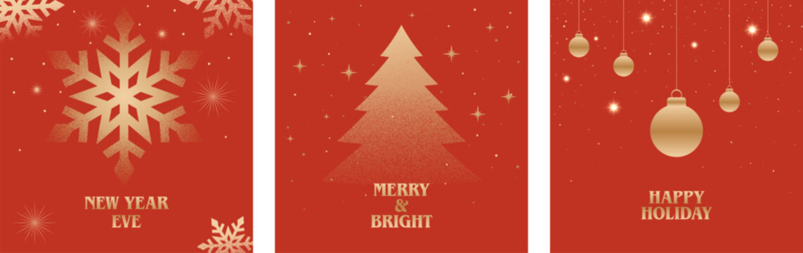Luxury Red Gold Christmas Greeting Card Poster Flyer Background