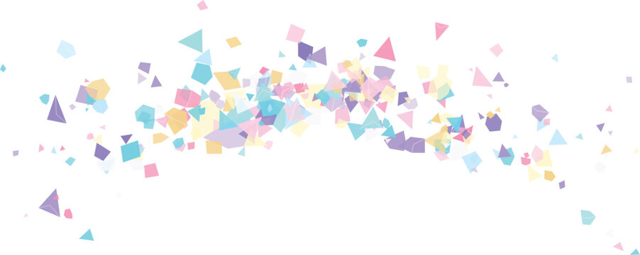 Confetti explosion in pastel hues against a clean white background for festive celebrations or design elements