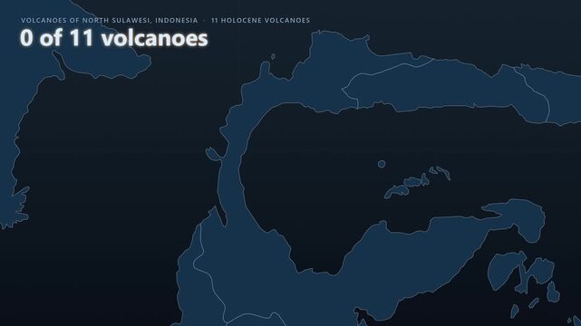 North Sulawesi, Indonesia volcano map: Karangetang, Awu