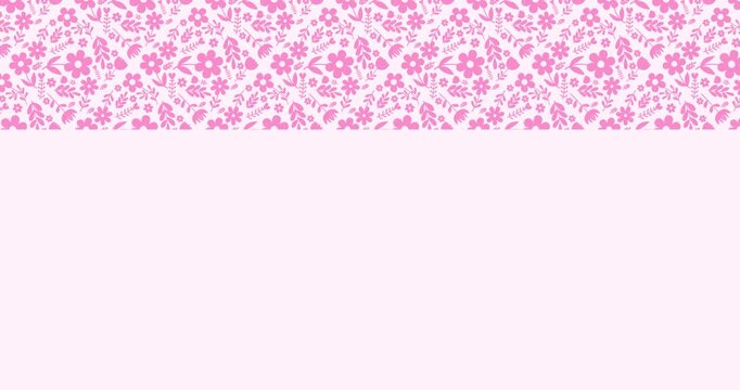 Vector animation of a pink floral ornament pattern with copy space