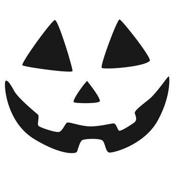 Simple black and white jack o lantern face for Halloween decoration