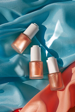 Shimmering Highlighters and Bronzer Cosmetic Product Still Life