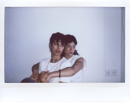UGC lo-fi Scanned polaroid couple portrait