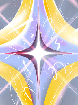 bright pointed star with glowing light &ndash; abstract sparkle background