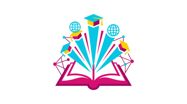 Global Education Access, Geometric graphic depicting universal learning and upward academic progress
