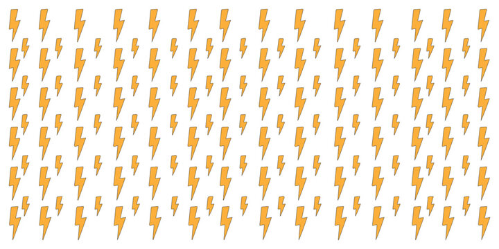 Seamless pattern of yellow lightning bolt icons