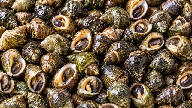Periwinkle Sea Snail Background. Sea Snail Background.