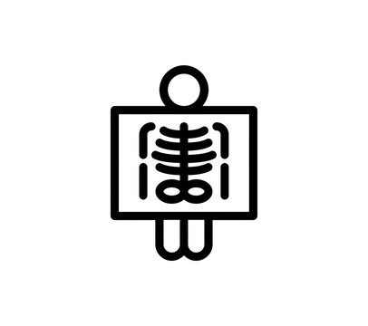 Medical x-ray scan line vector icon