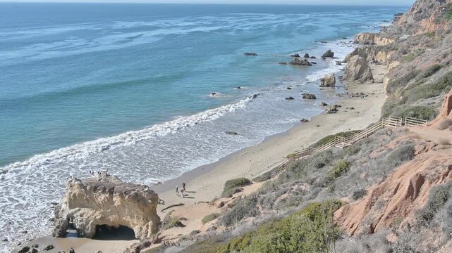 Waves and rock formations at El Matador State Beach in Malibu