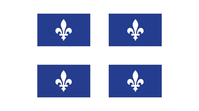 Official provincial flag of Quebec featuring white fleur de lis symbols on blue background