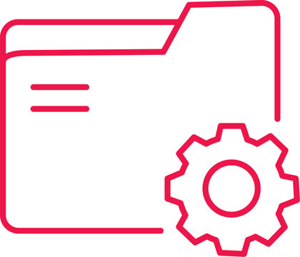 A simple folder icon with a gear symbol representing file management and organization concepts