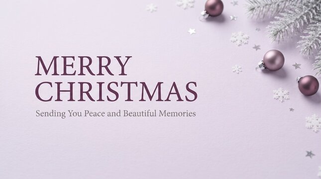 Merry christmas greeting card with snowflakes background