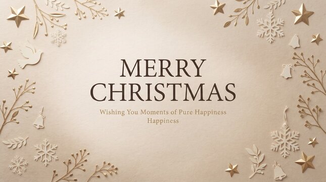 Merry christmas greeting card with floral background