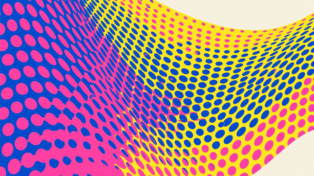Abstract Halftone Dot Wave Pop Art Pattern Background