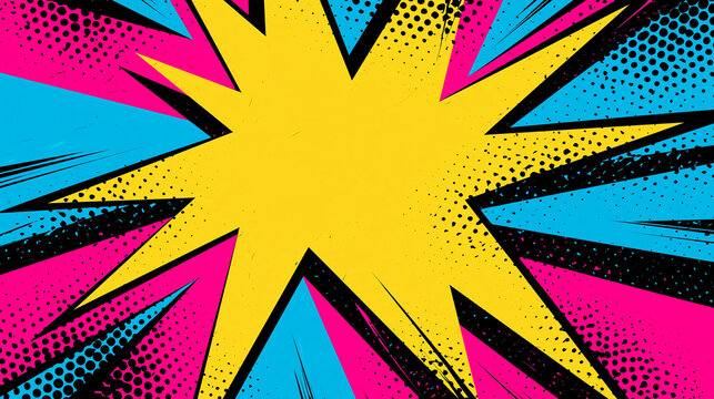Comic Book Explosion Speech Bubble Pop Art Background