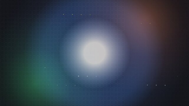 Dynamic digital hexagonal grid pattern background featuring a bright central glowing white light orb a mesmerizing futuristic technological ani
