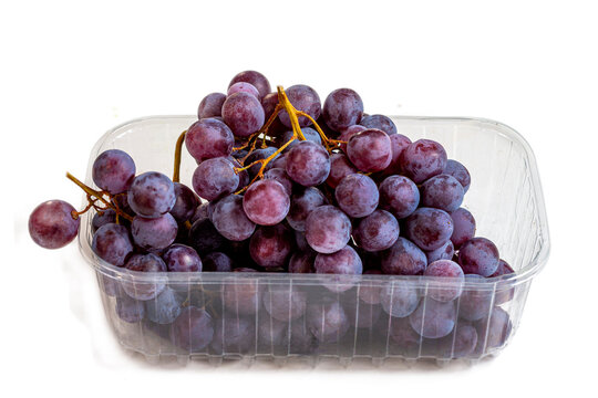 Red Grapes in a Clear Plastic Container