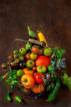 Colorful Basket of Fresh Vegetables
