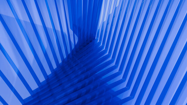 Abstract blue geometric pattern with angled lines and shadows