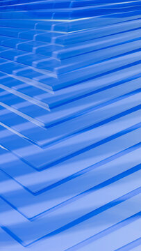 Abstract layered blue geometric pattern digital illustration