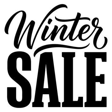 Winter sale lettering isolated on white background