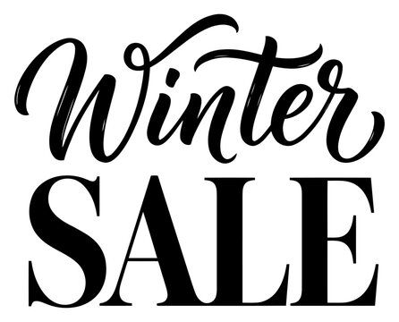 Winter sale lettering isolated on white background