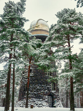 Old observatory tower in the Glen park. Tallinn, Estonia.
