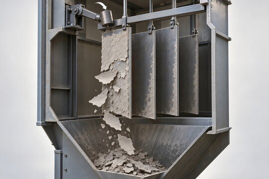 Hammer rapping removes dust from electrostatic collector plates