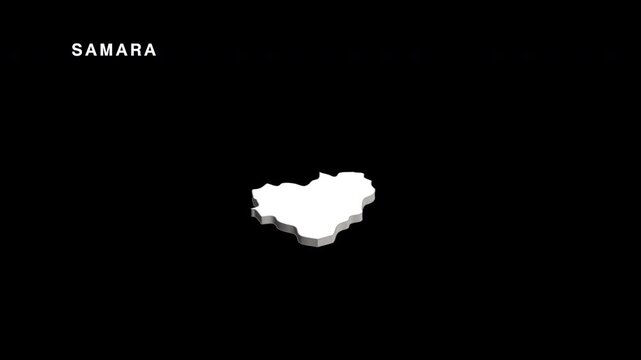 Samara oblast russia map animation presentation