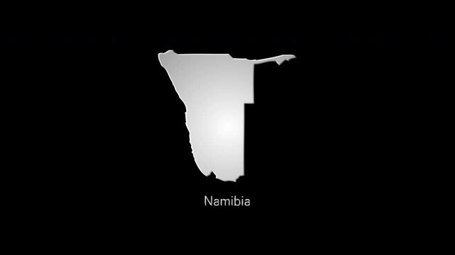 Namibia map animation revealing country borders