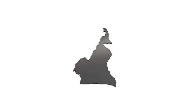 Cameroon country map showing borders on white background