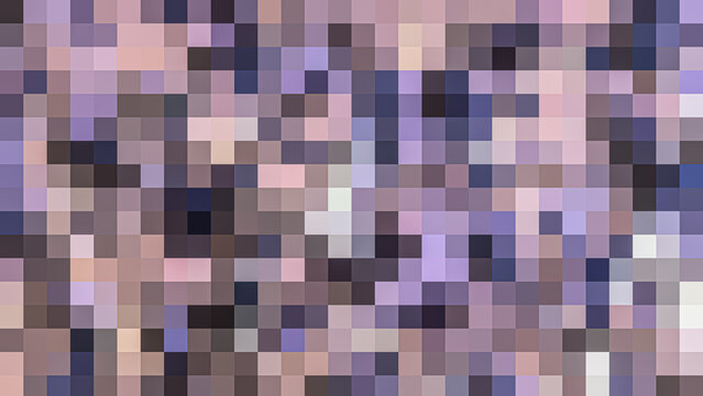 Pixelated abstract mosaic background, purple and lavender geometric square pattern, digital pixel art texture for backdrop