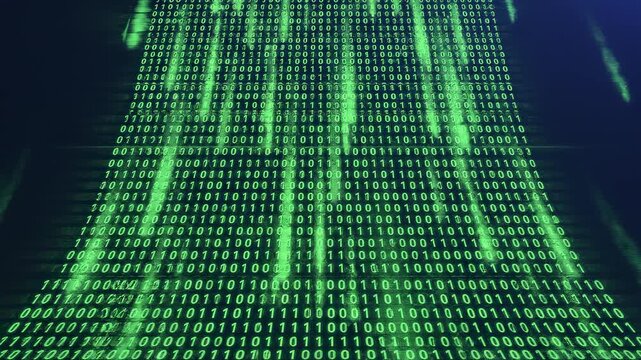 Digital binary code stream motion background