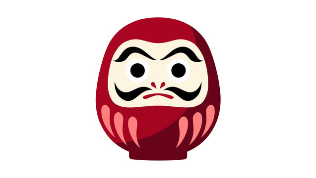Isolated Japanese Daruma doll symbol of good luck and perseverance, traditional cultural mascot