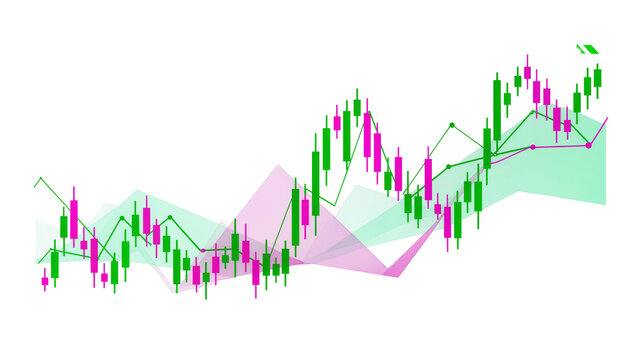 Isolated stock market trading chart displaying various financial data and patterns for analysis.